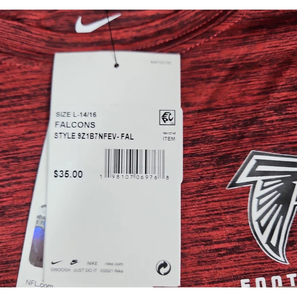 Nike Youth Red Atlanta Falcons NFL Dri-FIT Graphic T Shirt Size Large NWT